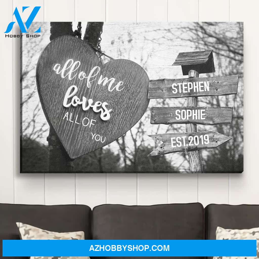 Heart Shape - Personalized Custom Name Canvas