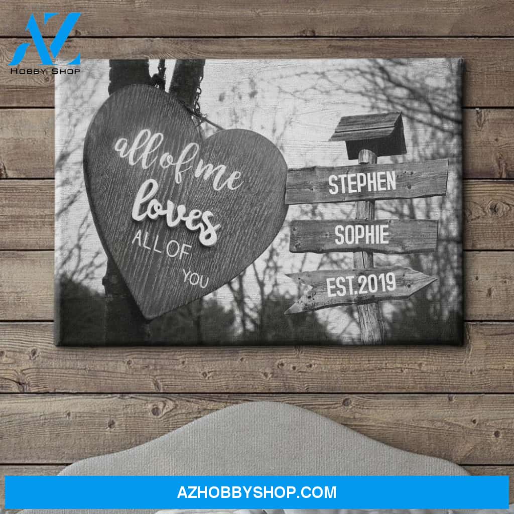Heart Shape - Personalized Custom Name Canvas