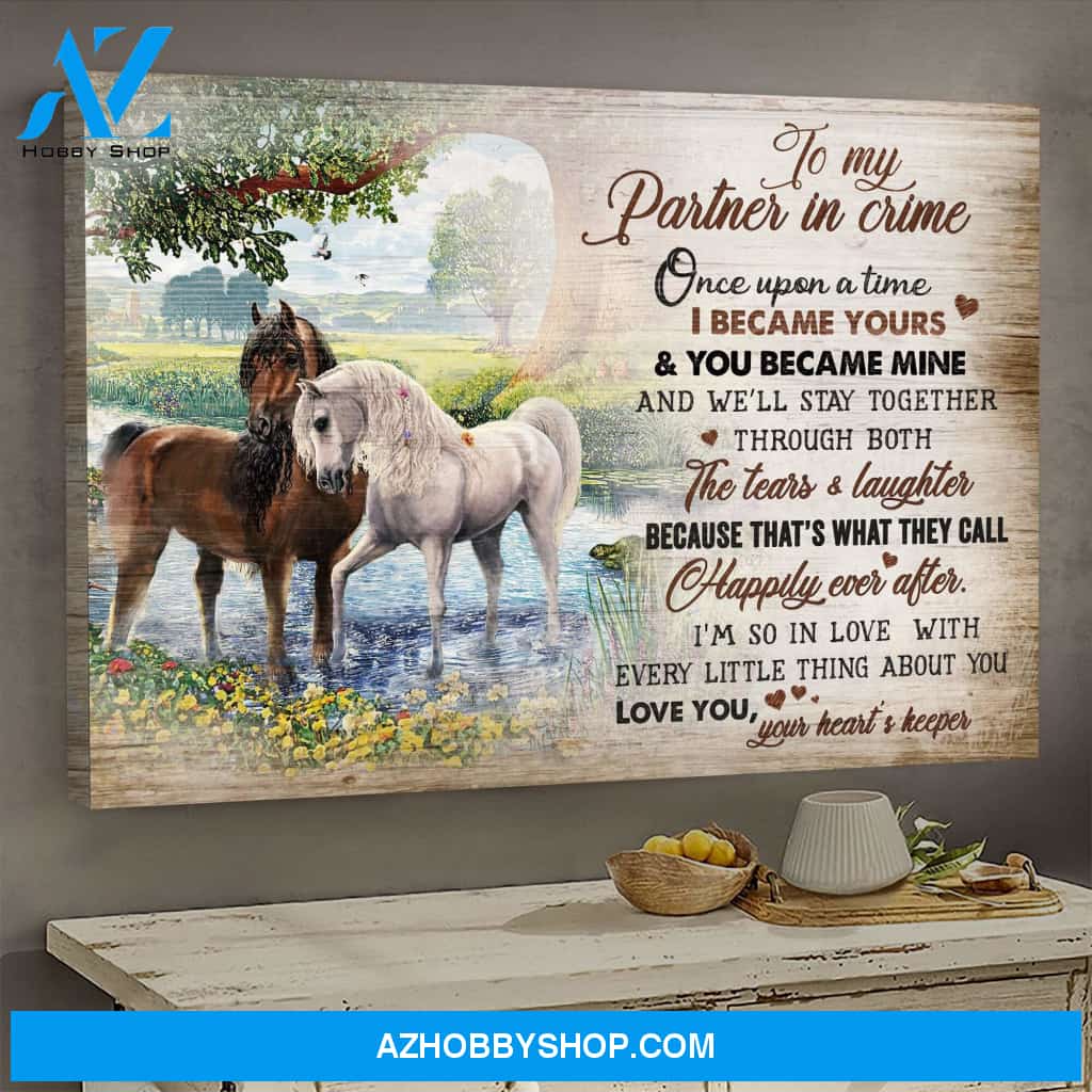 Horse couple - To my partner in crime Couple Landscape Canvas Prints - Wall Art