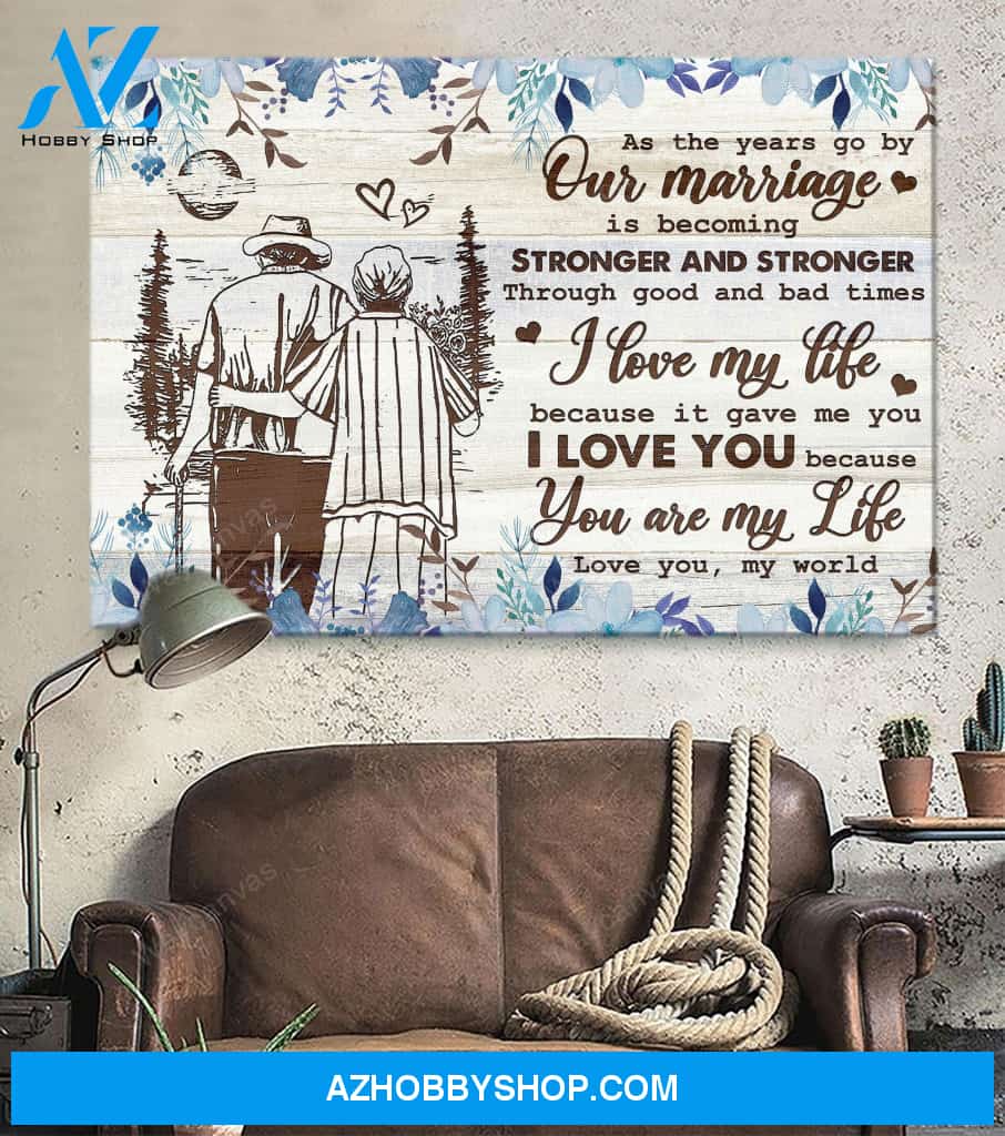 I love you because you're my life Couple Landscape Canvas Prints - Wall Art