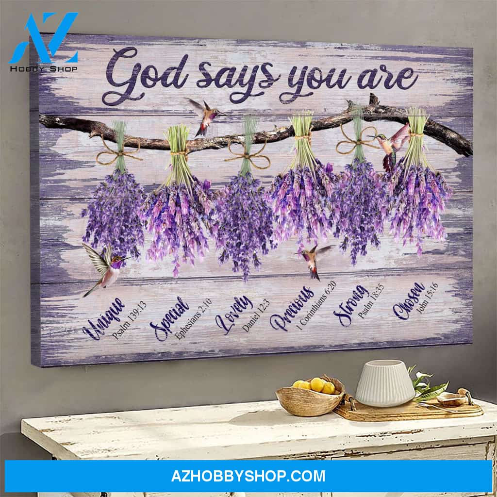 Jesus - Lavender - God says you are - Landscape Canvas Prints - Wall Art