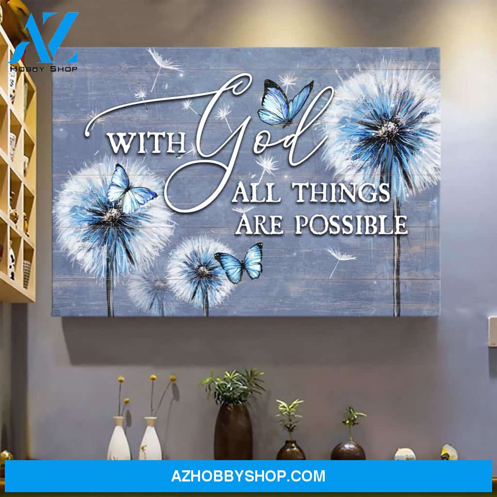 Jesus - With god every are possible - Landscape Canvas Prints - Wall Art