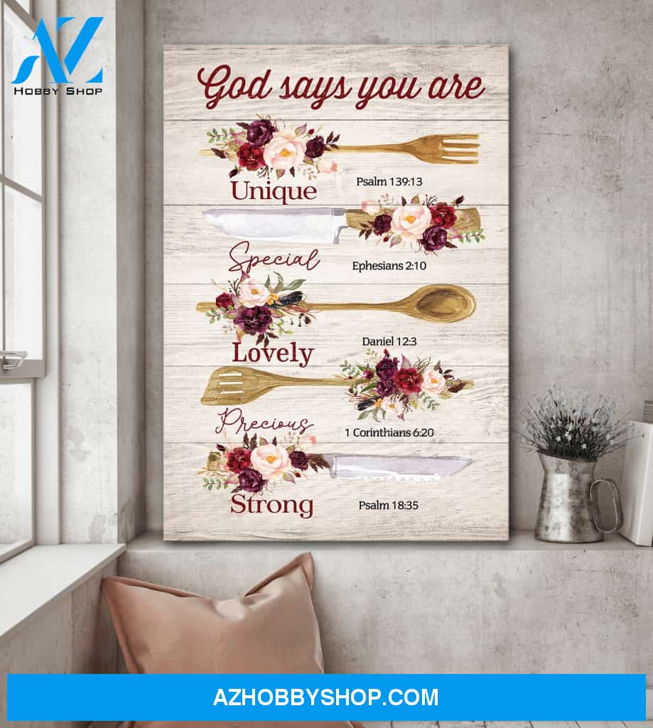 Kitchen tools - God says you are - Jesus Portrait Canvas Prints - Wall Art