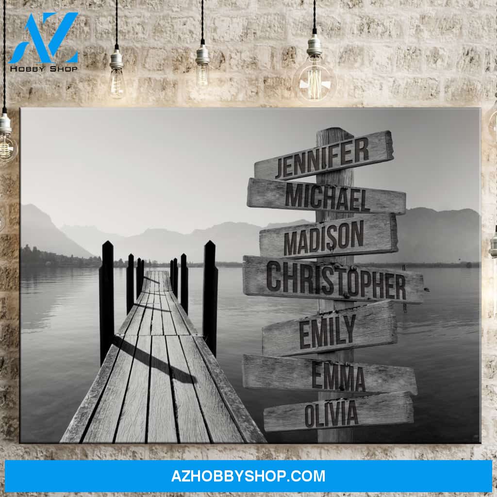Lake Dock Multi-Names Premium Canvas