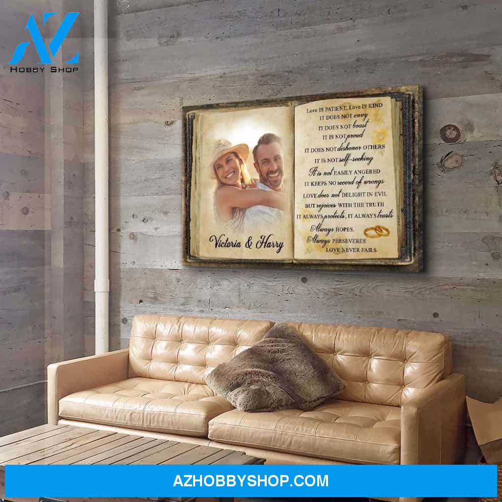 Love Is Patient - Personalized Custom Photo Canvas