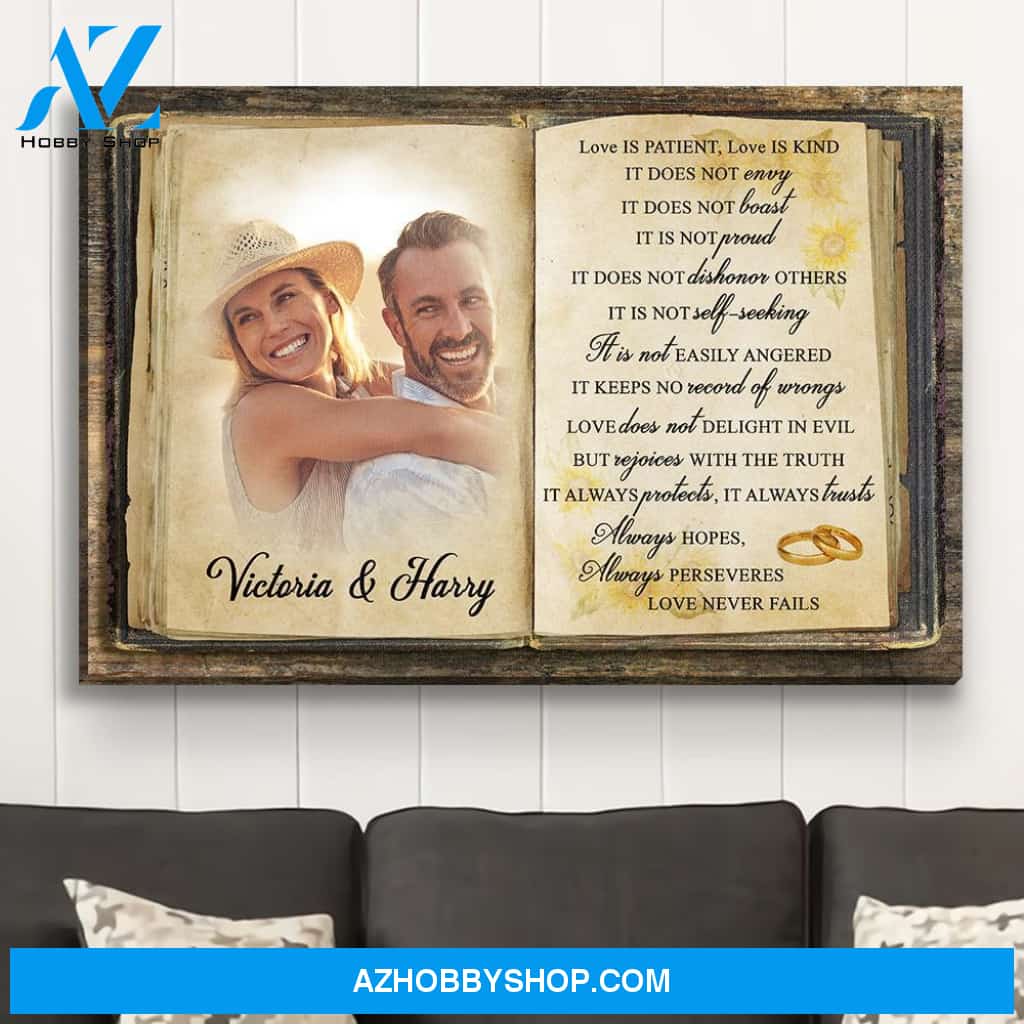 Love Is Patient - Personalized Custom Photo Canvas