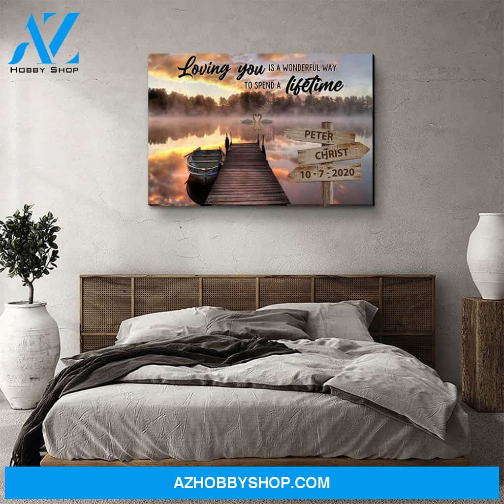 Loving You Waterfall - Personalized Custom Name Canvas
