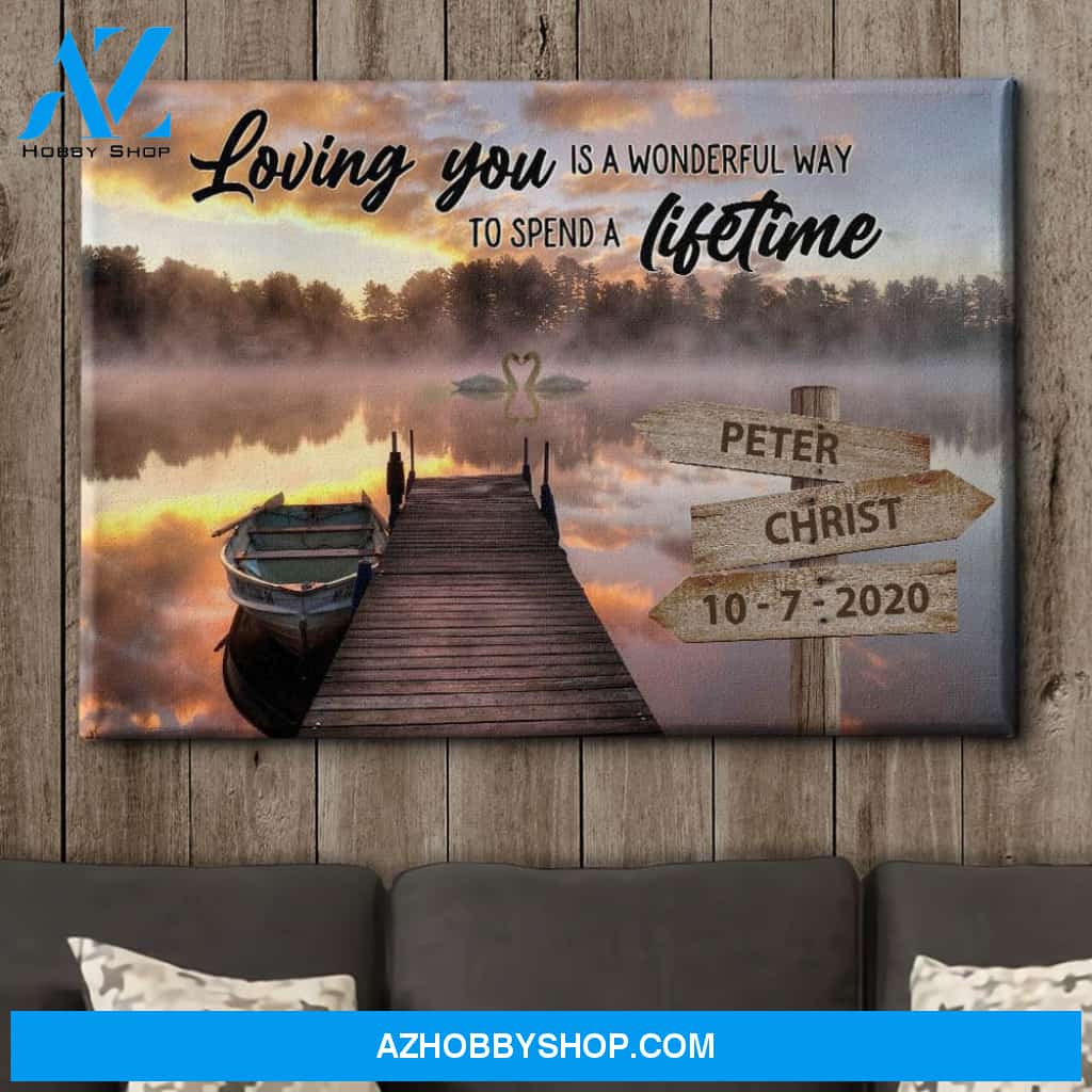 Loving You Waterfall - Personalized Custom Name Canvas