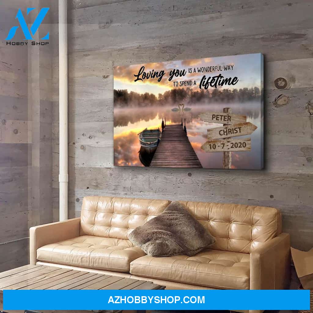 Loving You Waterfall - Personalized Custom Name Canvas