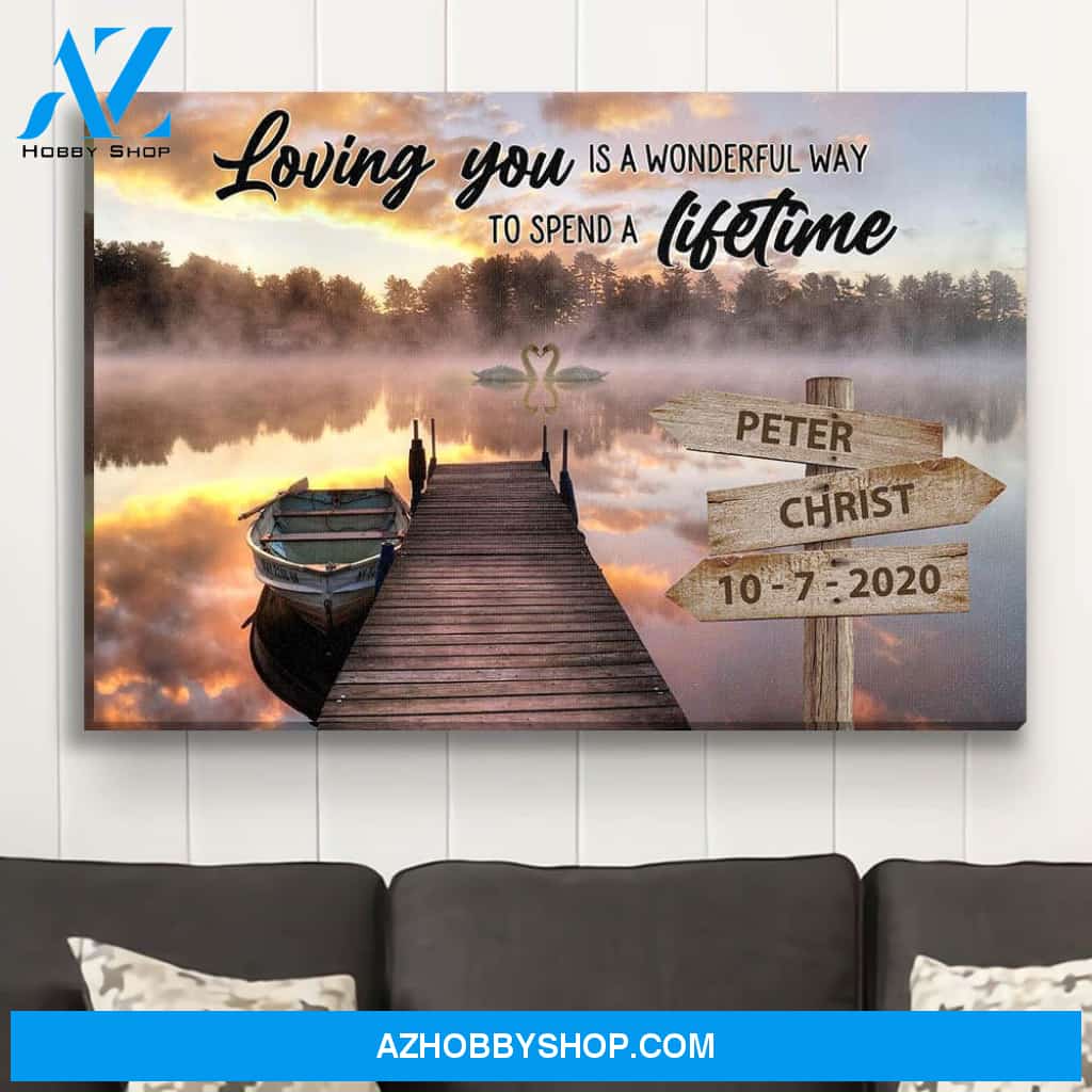 Loving You Waterfall - Personalized Custom Name Canvas
