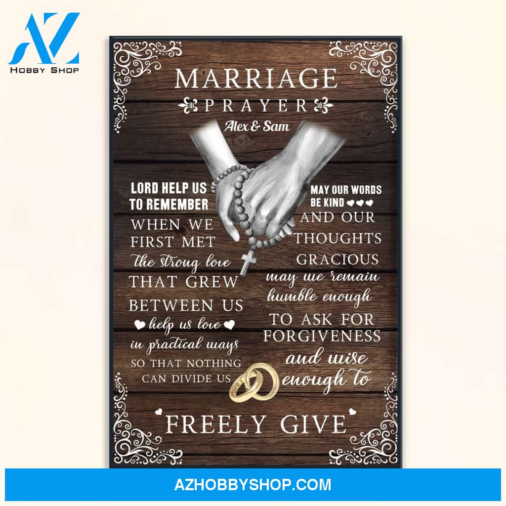Marriage Prayer - Personalized Poster/Canvas - Anniversary Gift For Husband And Wife