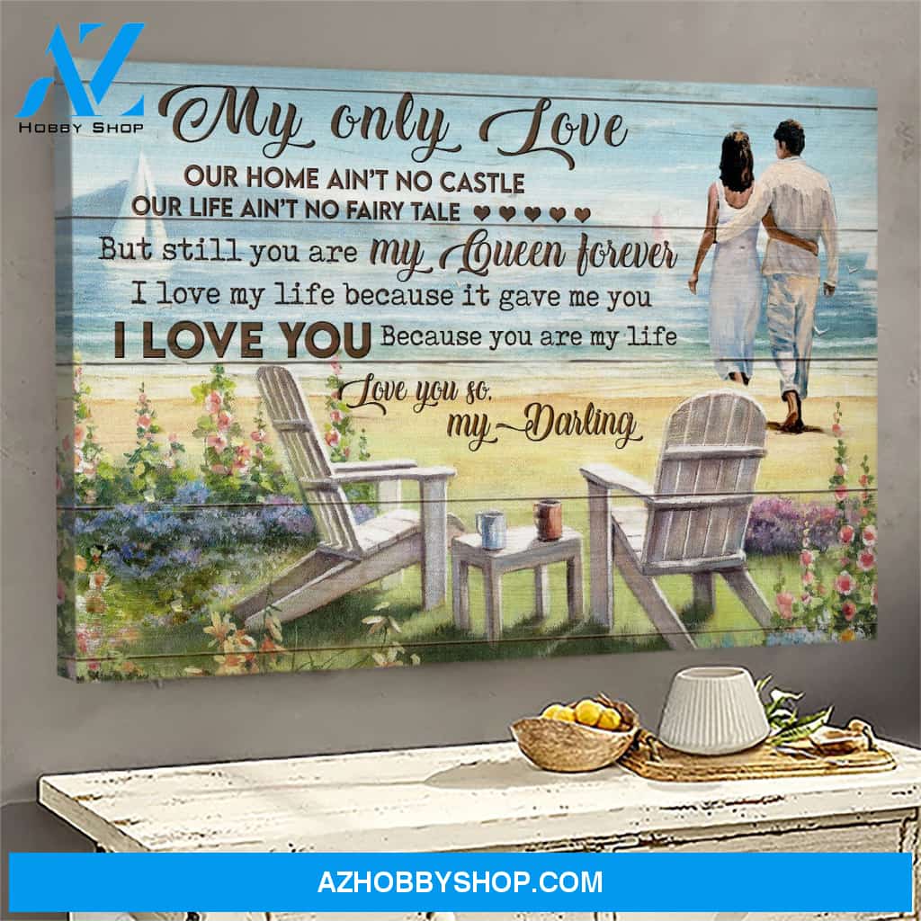 My only love - I love you because you're my life Couple Landscape Canvas Prints - Wall Art