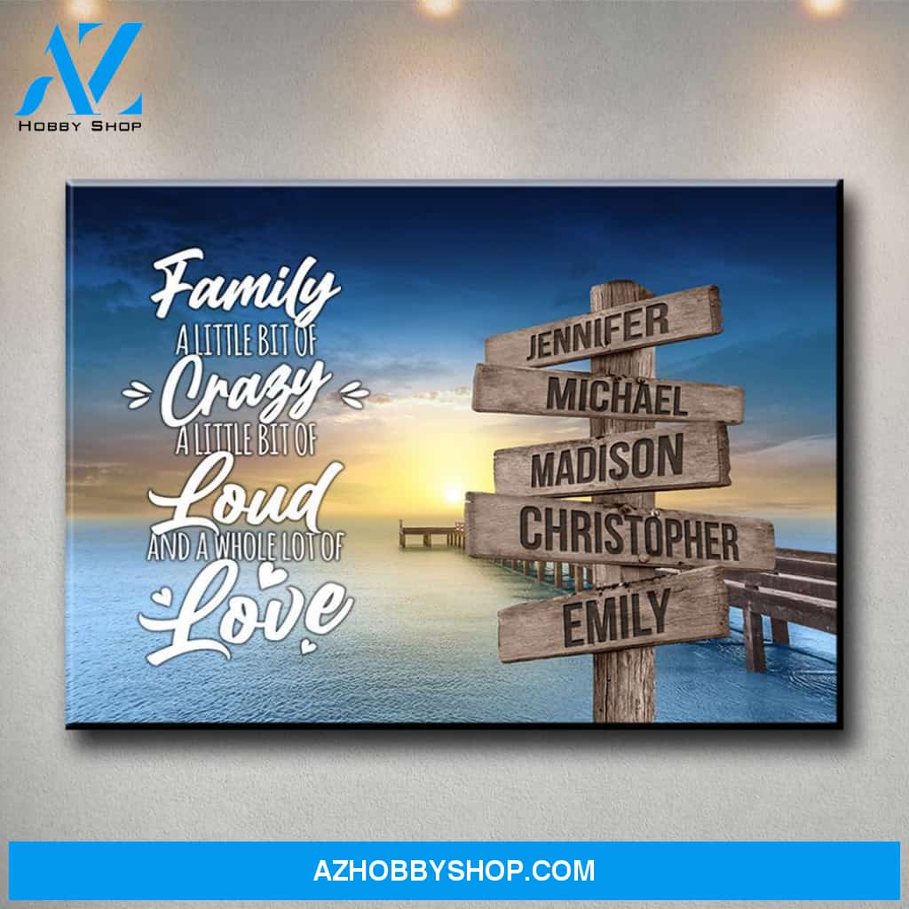 Ocean Dock Color Saying 2 Multi-Names Premium Canvas