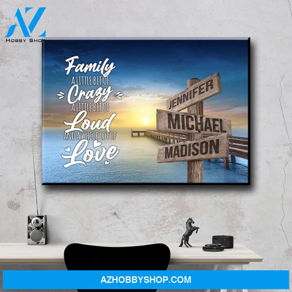 Ocean Dock Color Saying 2 Multi-Names Premium Canvas