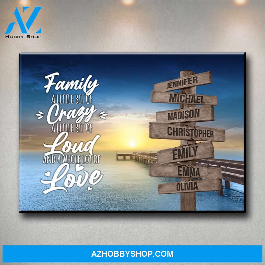 Ocean Dock Color Saying 2 Multi-Names Premium Canvas