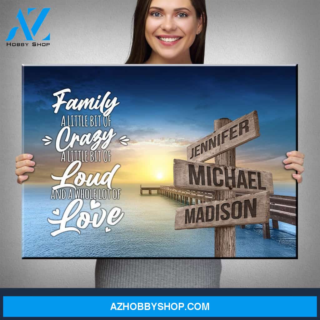Ocean Dock Color Saying 2 Multi-Names Premium Canvas