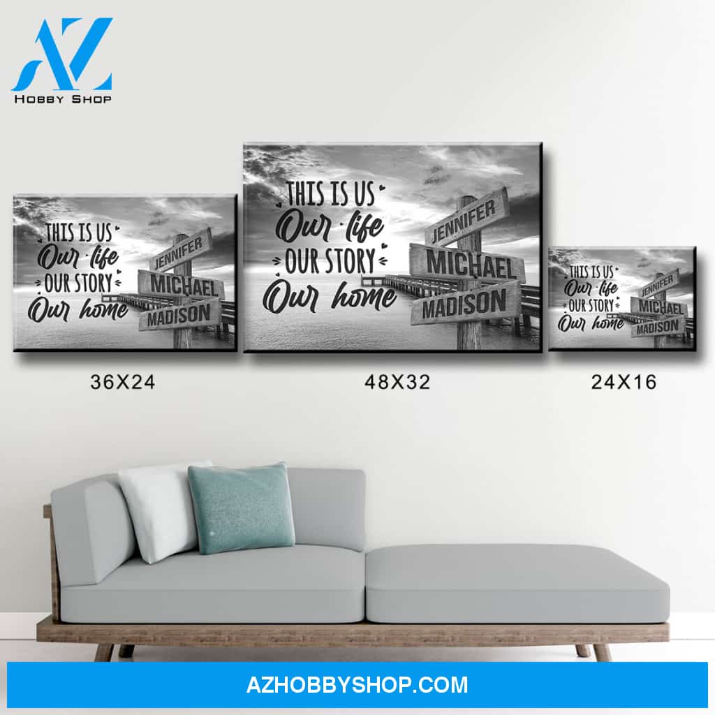 Ocean Dock with Saying 7 Multi-Names Premium Canvas