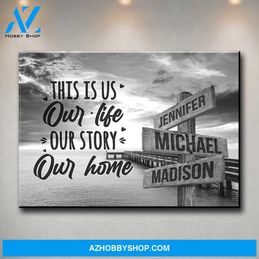 Ocean Dock with Saying 7 Multi-Names Premium Canvas