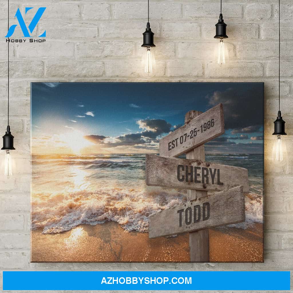 Ocean Sunset Names Premium Color Canvas