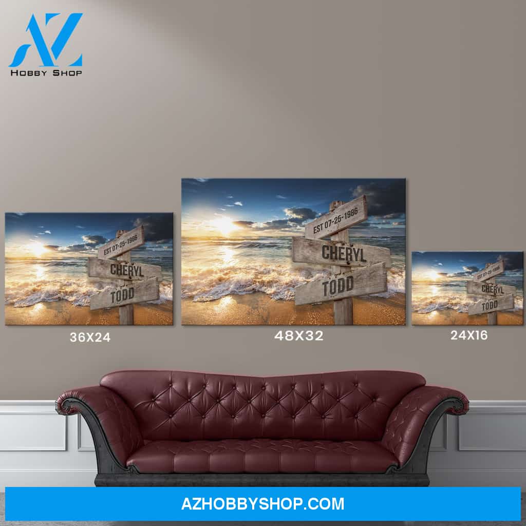 Ocean Sunset Names Premium Color Canvas