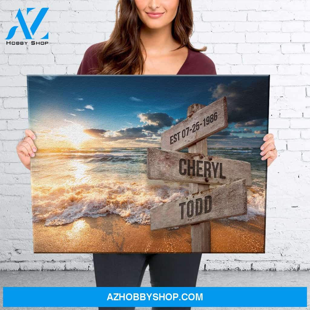 Ocean Sunset Names Premium Color Canvas