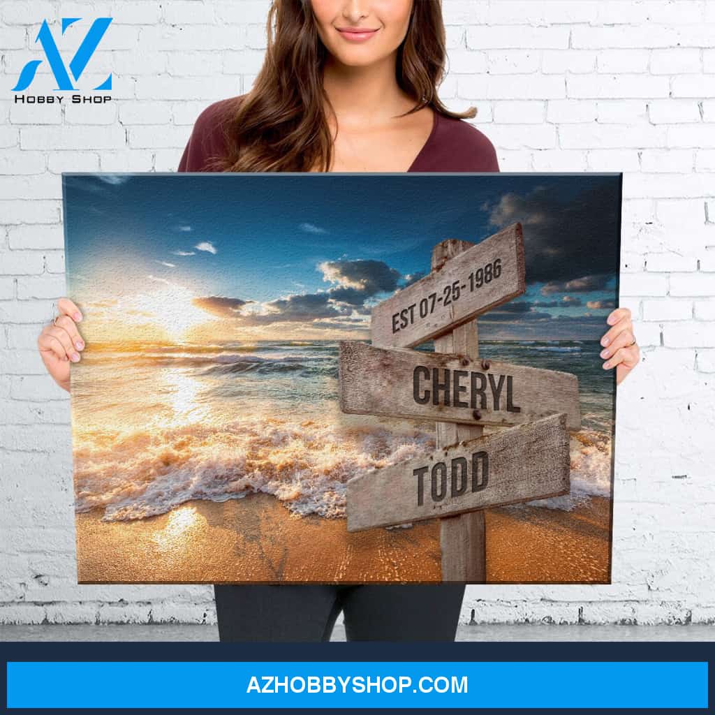 Ocean Sunset Names Premium Color Canvas