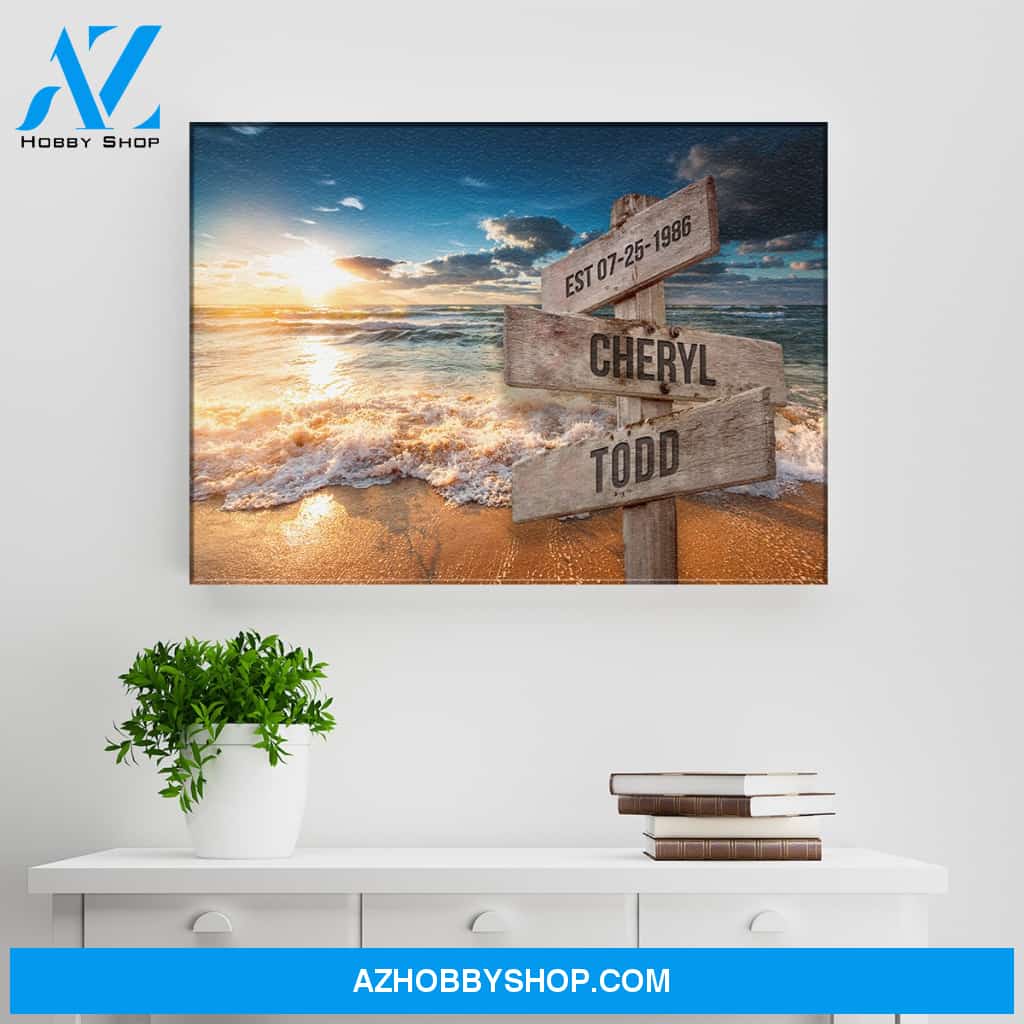 Ocean Sunset Names Premium Color Canvas