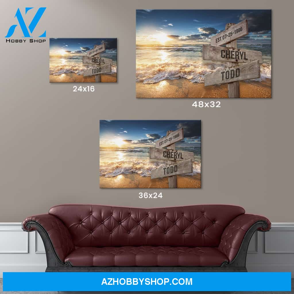 Ocean Sunset Names Premium Color Canvas