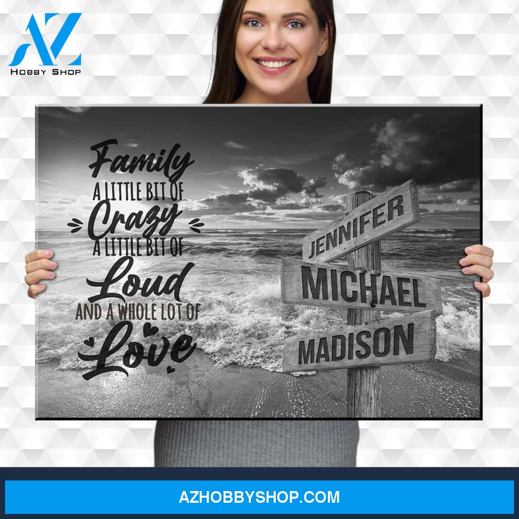 Ocean Sunset with Saying 2 Multi-Names Premium Canvas