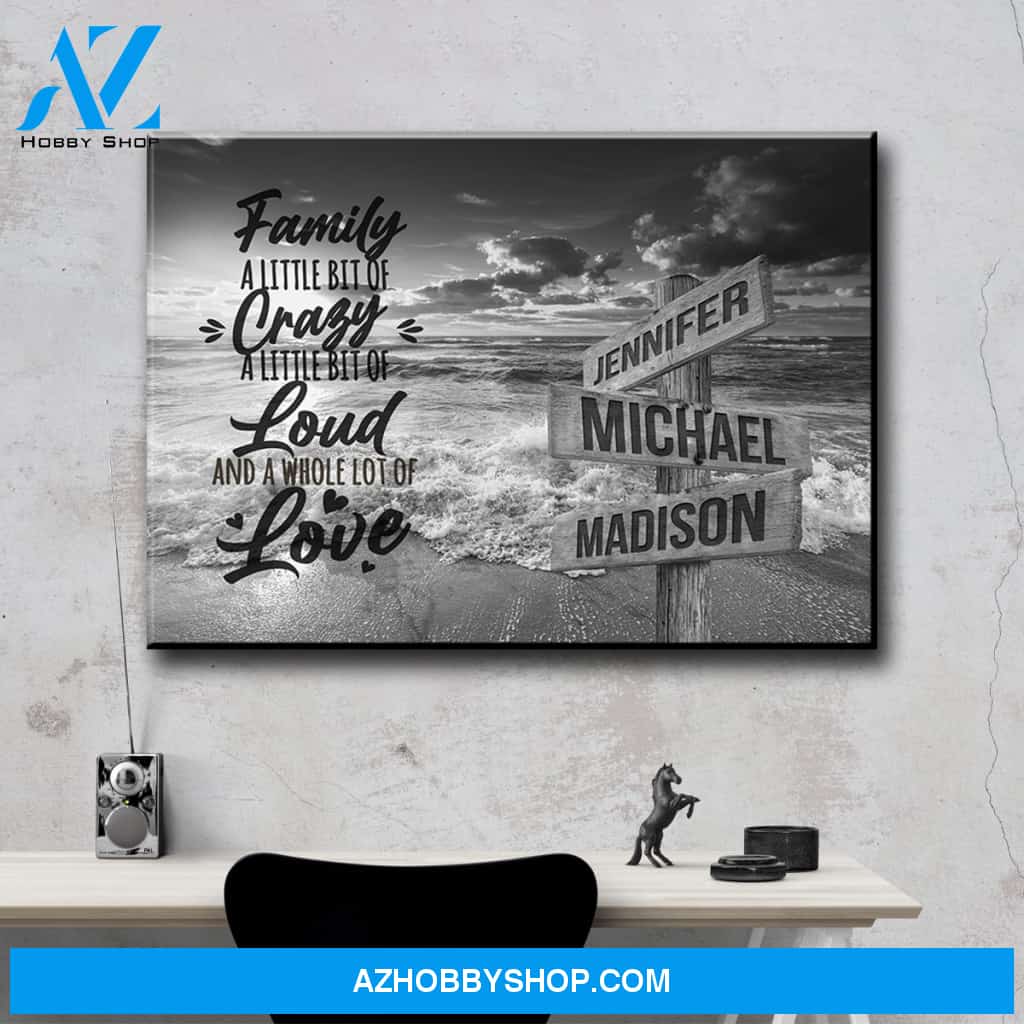 Ocean Sunset with Saying 2 Multi-Names Premium Canvas