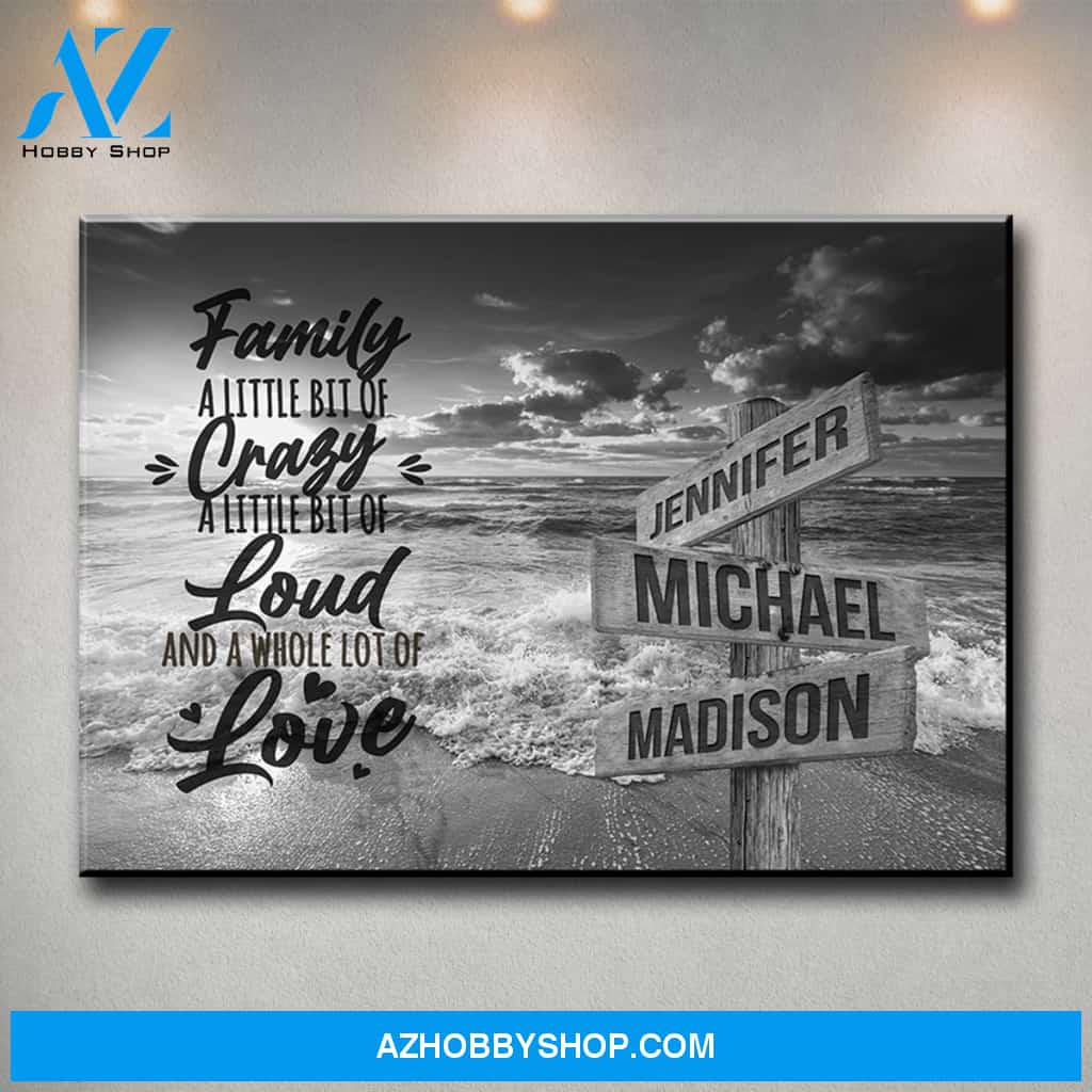 Ocean Sunset with Saying 2 Multi-Names Premium Canvas