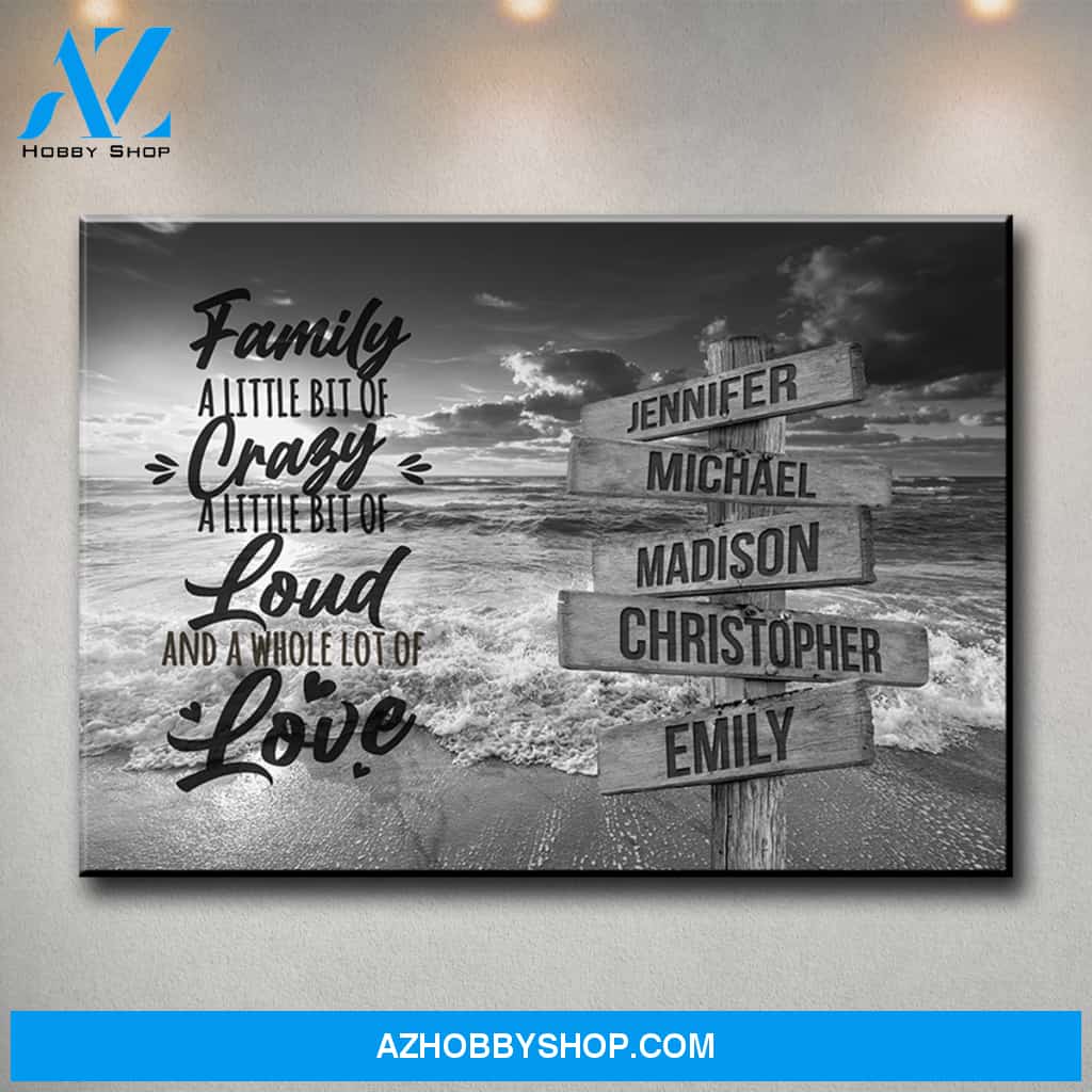 Ocean Sunset with Saying 2 Multi-Names Premium Canvas