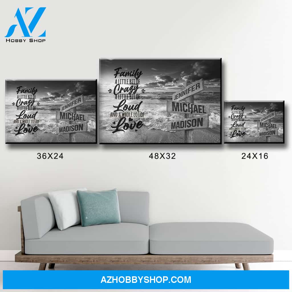 Ocean Sunset with Saying 2 Multi-Names Premium Canvas