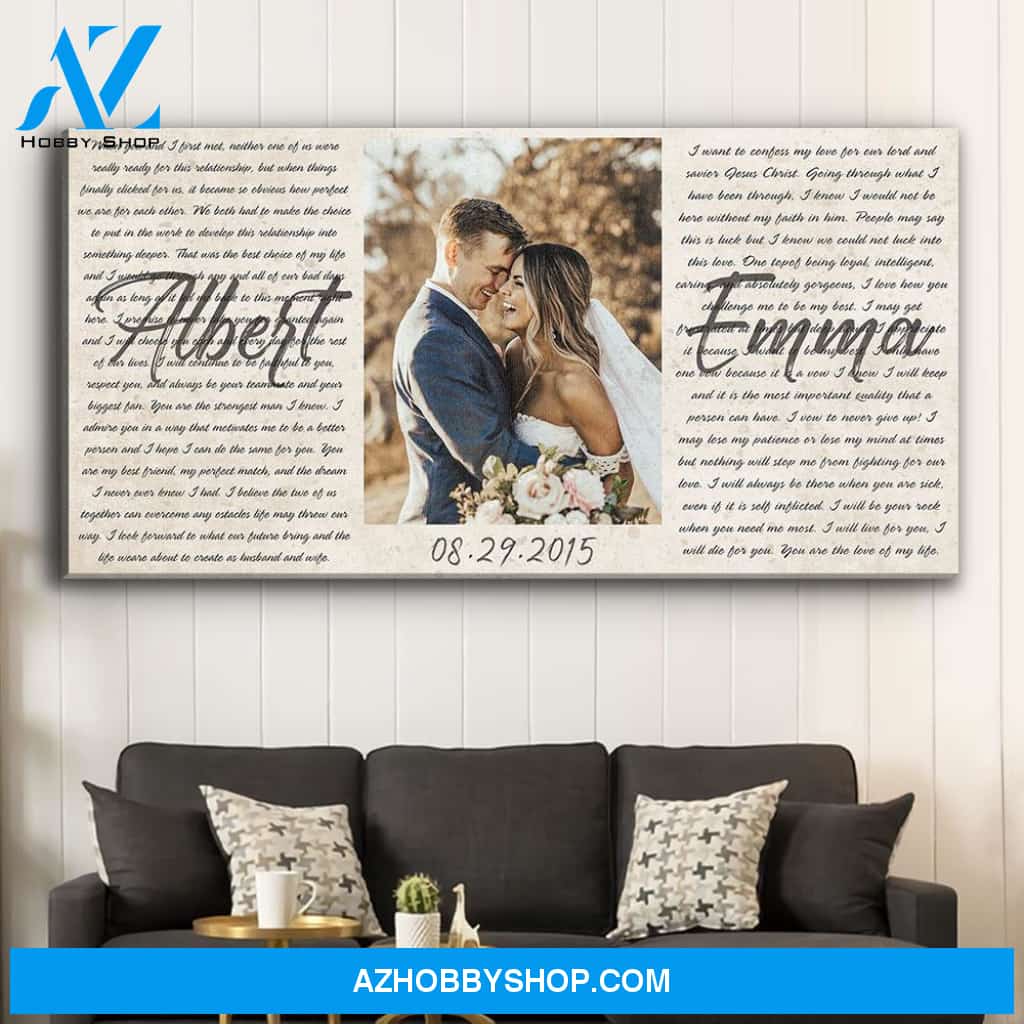 Our Vows - Personalized Custom Photo Canvas