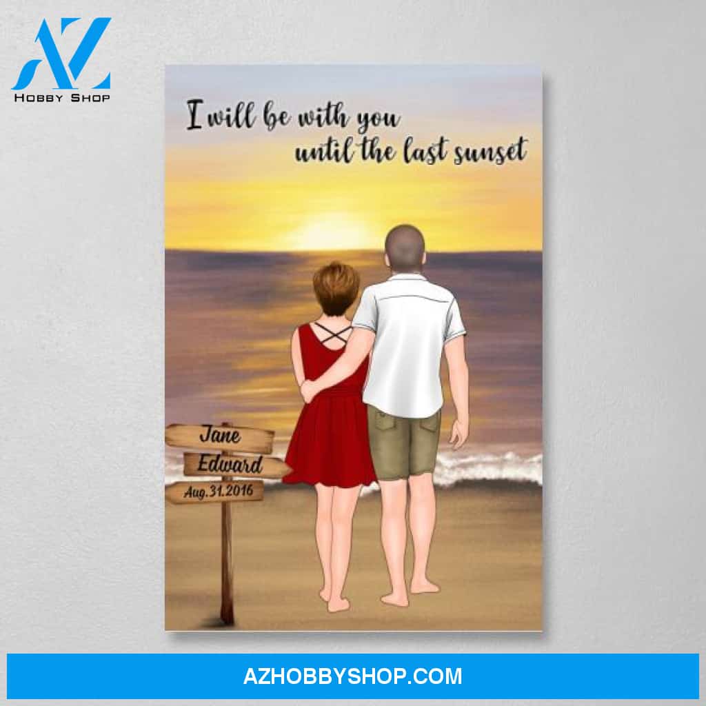 Personalized Canvas, Coupe On Beach Sunset, Gift for Anniversary & Couple, Gift for Him, Gift for Her