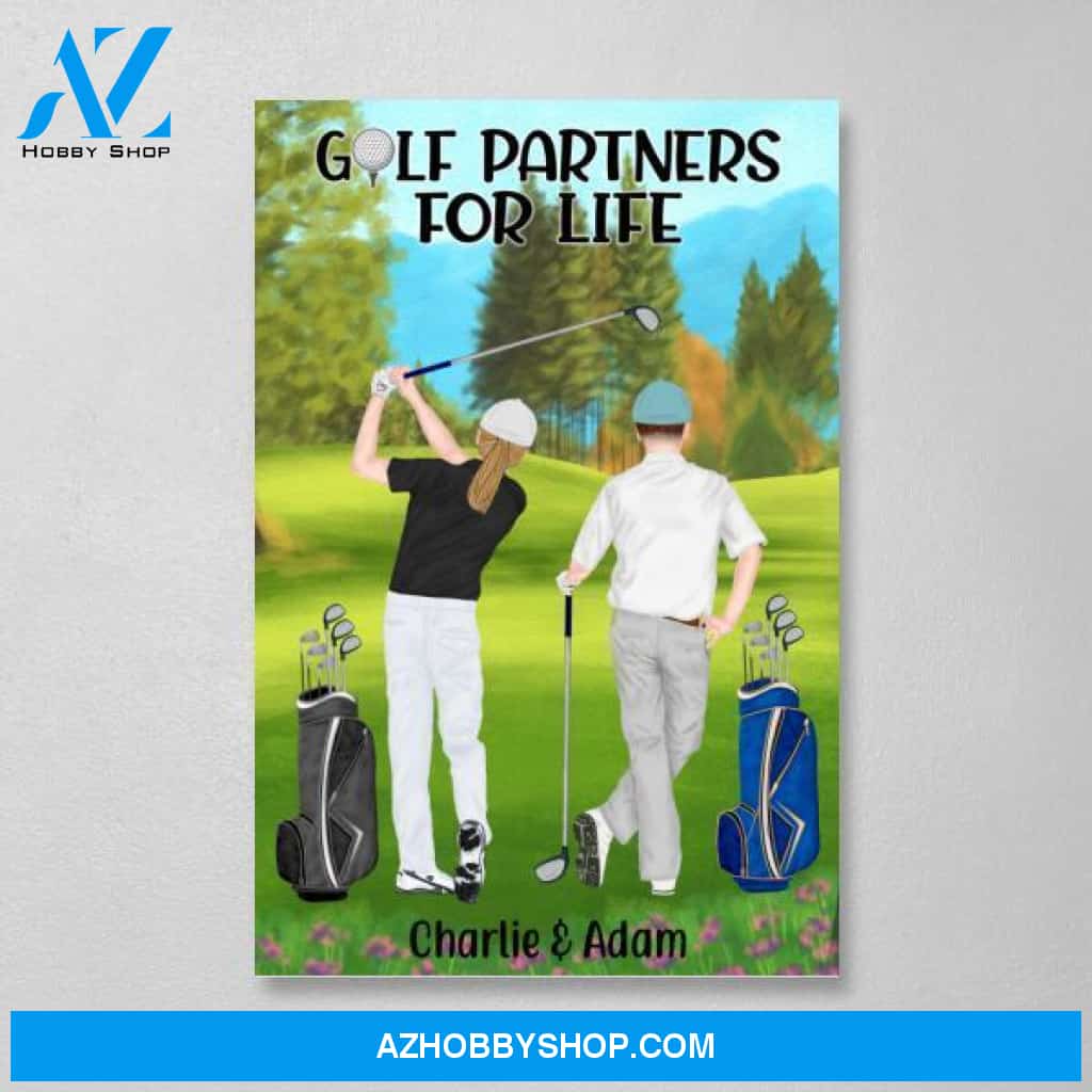 Personalized Canvas, Golf Same Sex Couple and Friends Gift for Golf Lovers