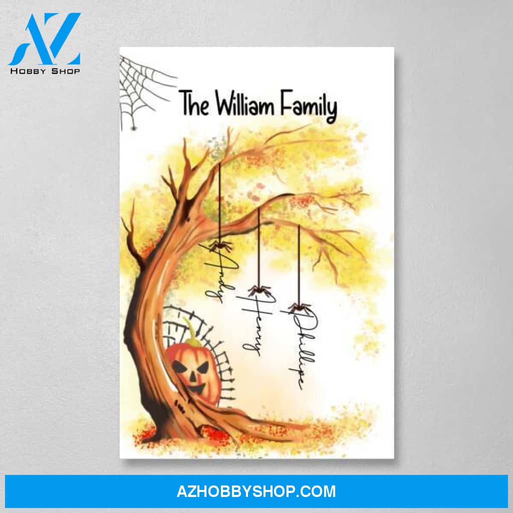 Personalized Canvas, Halloween Family Tree, Gifts for Halloween Family