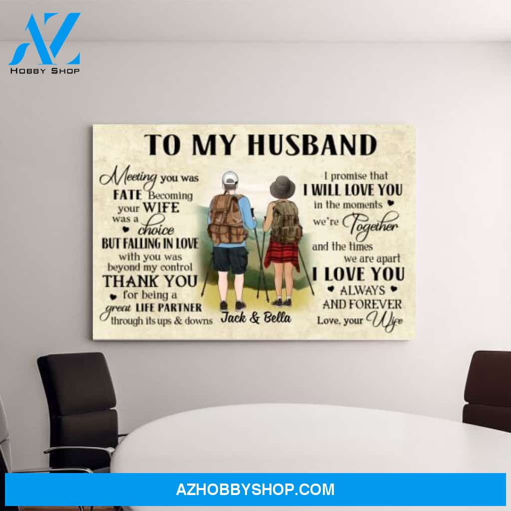 Personalized Canvas, To My Husband, To My Wife, Hiking Together, Gift For Her, Gift For Him, Gift For Hikers