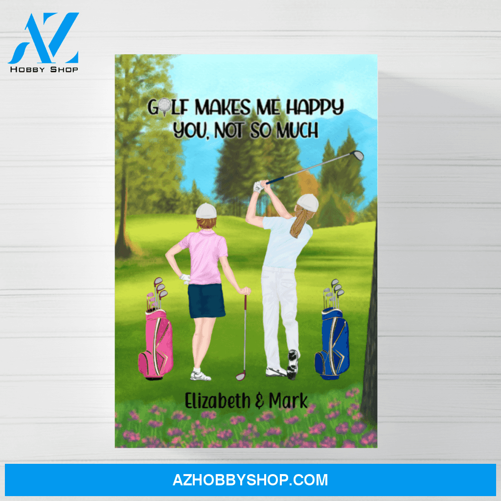 Personalized Canvas/Poster, Golf Couple and Friends New Gift for Golf Lovers