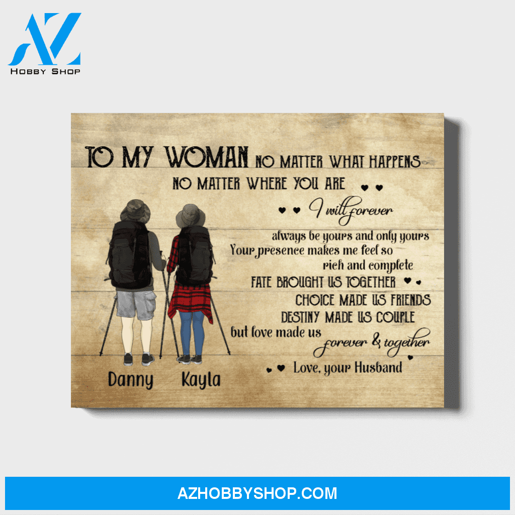 Personalized Landscape Canvas, To My Woman, Custom Gift for Hiking Couple
