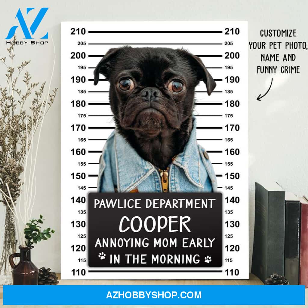 Pet Mugshot - Personalized Custom Matte Canvas