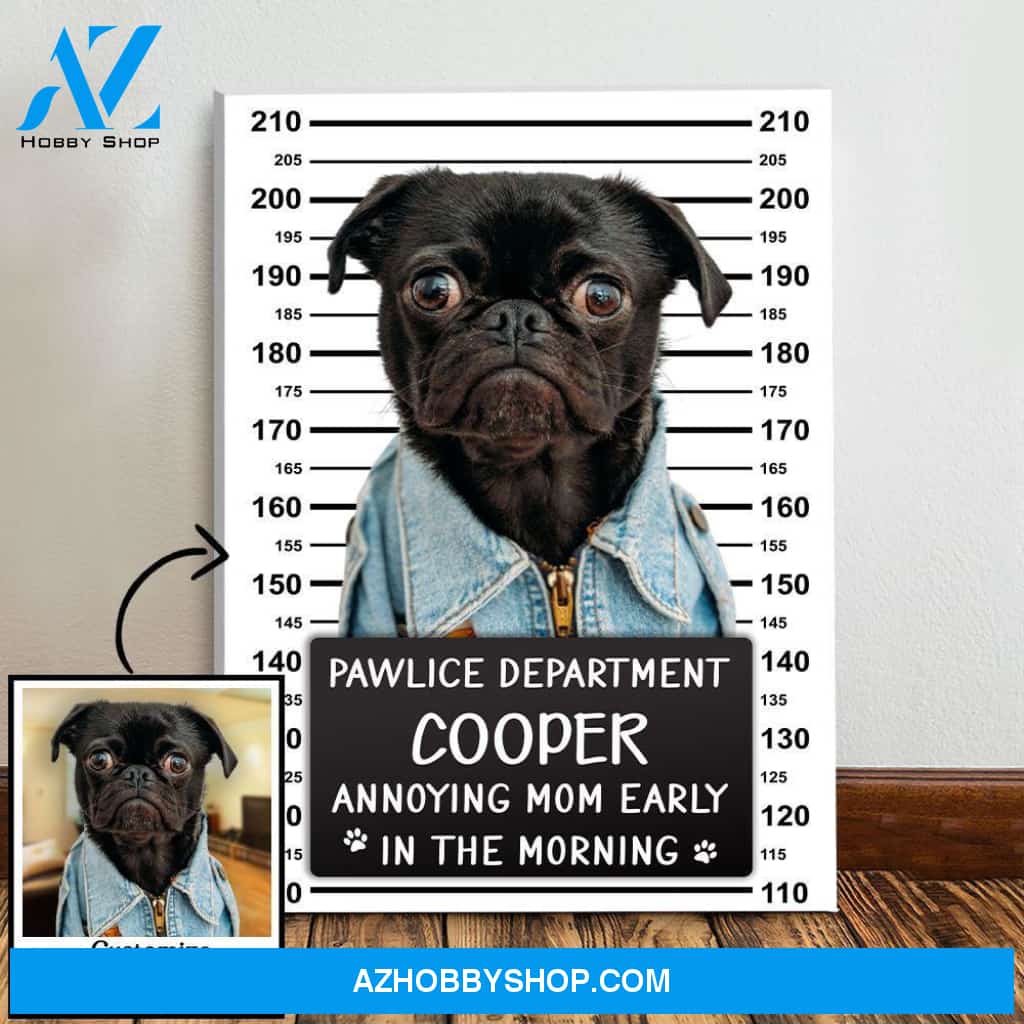 Pet Mugshot - Personalized Custom Matte Canvas