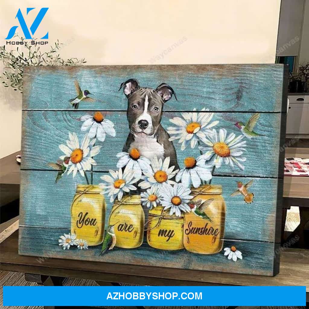 Pit bull - You are my sunshine 2 Landscape Canvas Prints - Wall Art