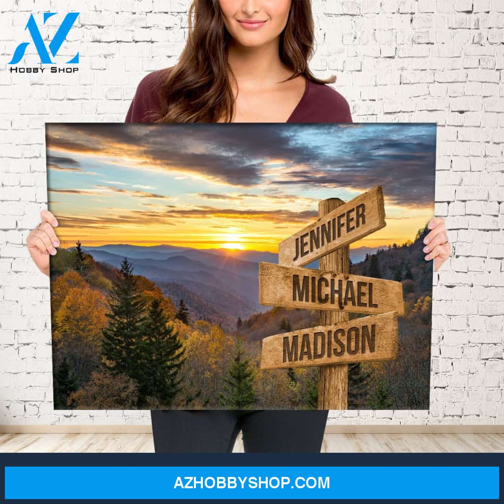 Smoky Mountains Color Multi-Names Premium Canvas