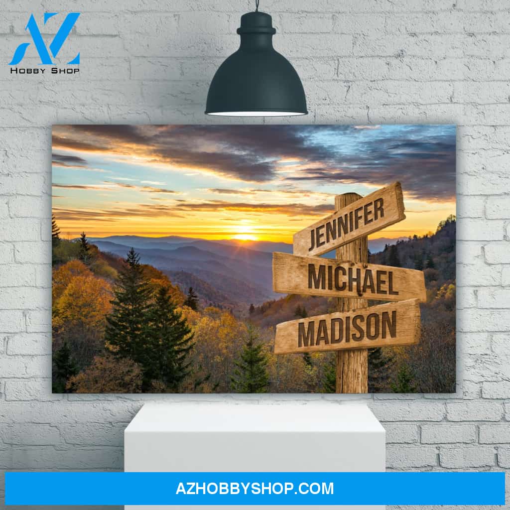 Smoky Mountains Color Multi-Names Premium Canvas