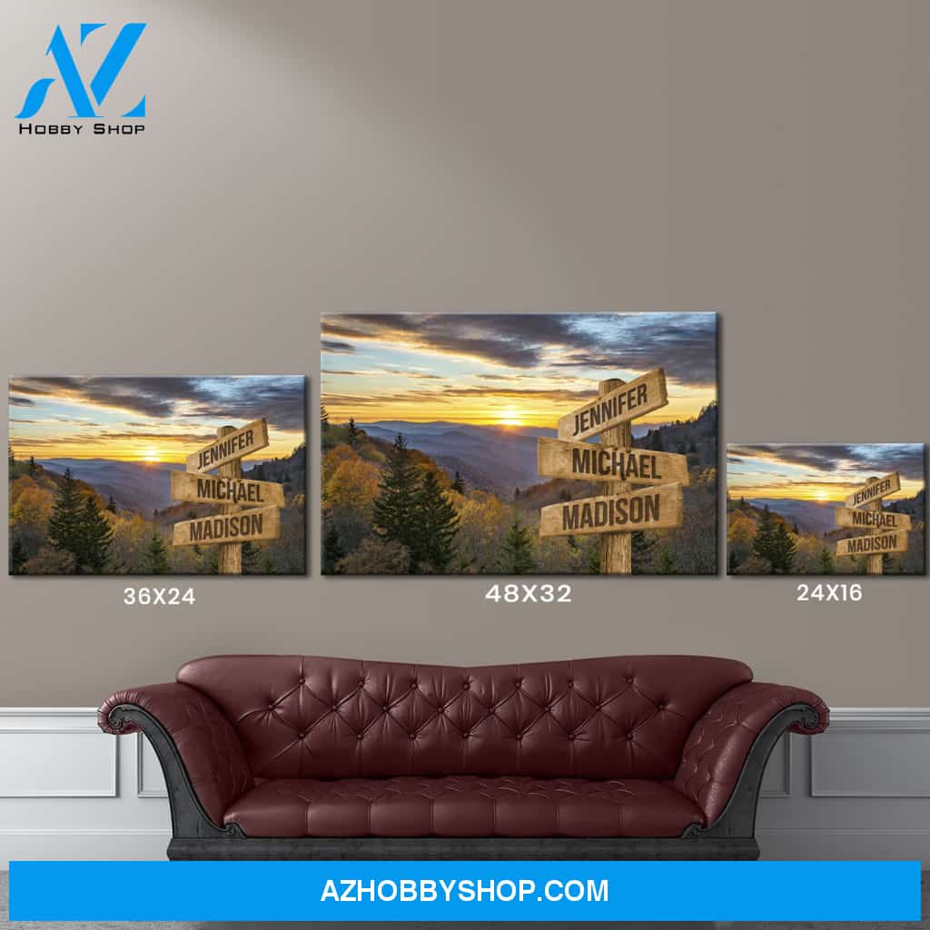 Smoky Mountains Color Multi-Names Premium Canvas