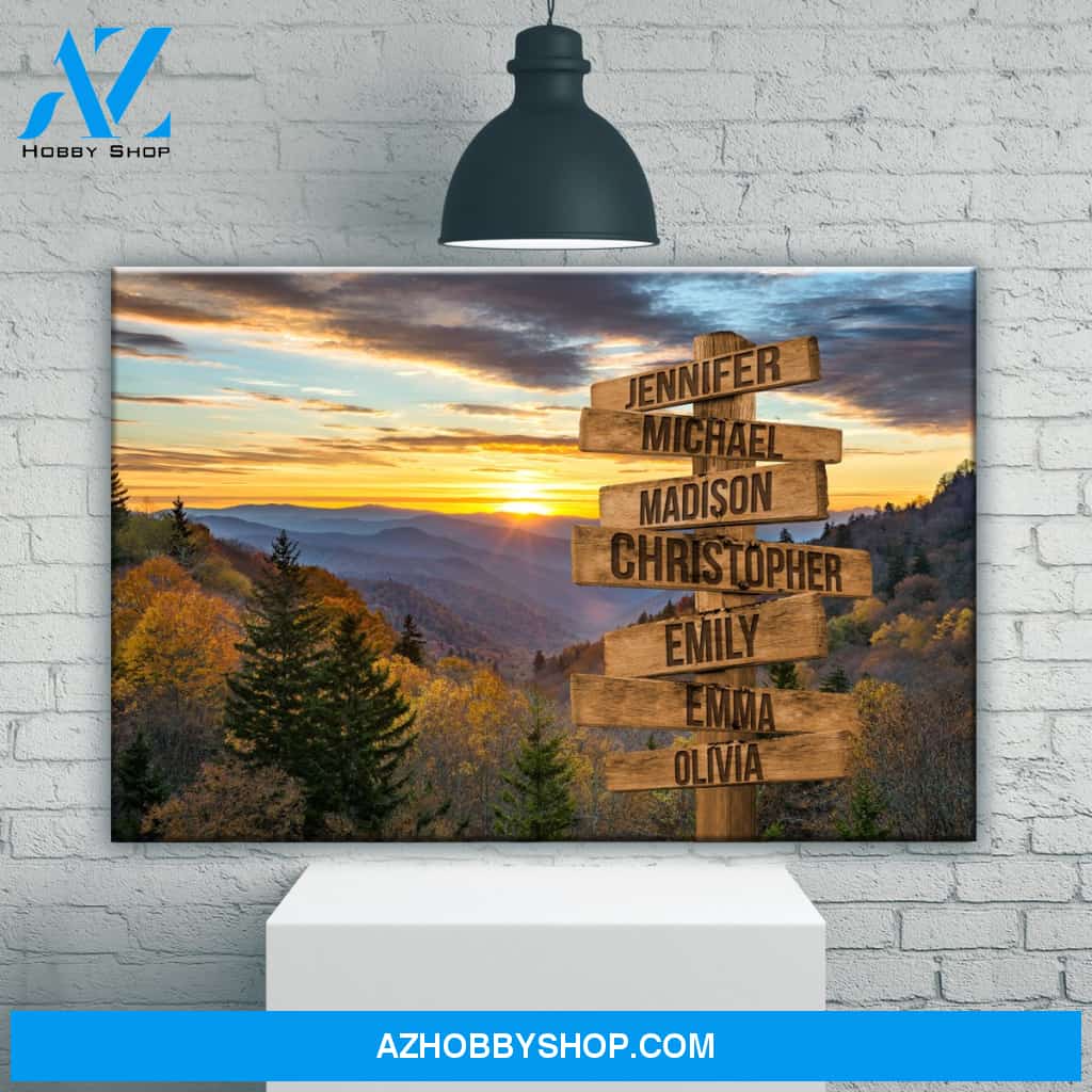 Smoky Mountains Color Multi-Names Premium Canvas