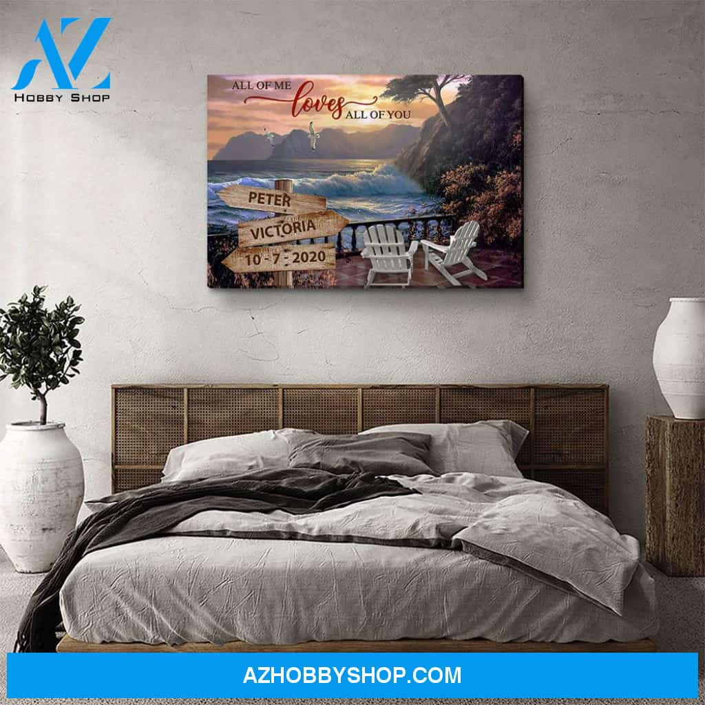 Sunset Beach View - Personalized Custom Name Canvas