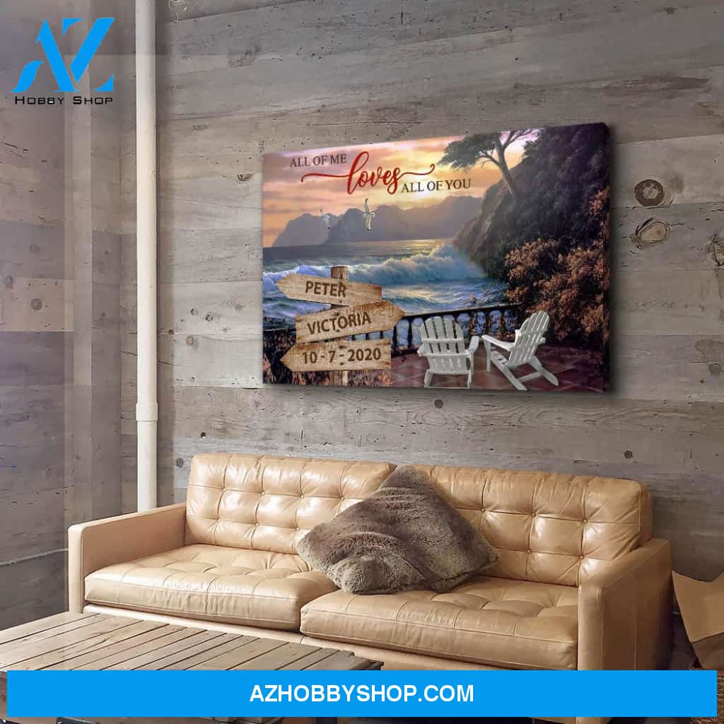 Sunset Beach View - Personalized Custom Name Canvas