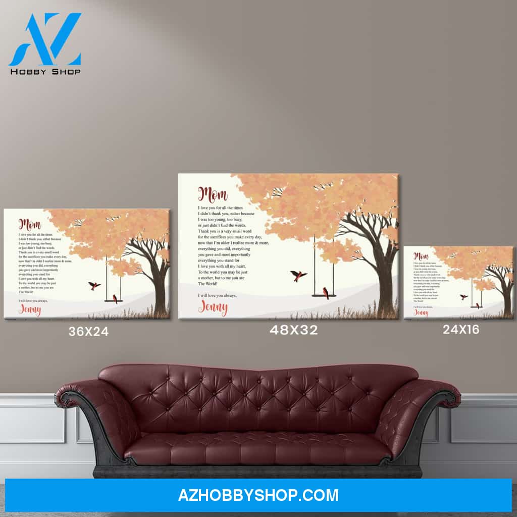 To My Mom Cardinal Premium Canvas